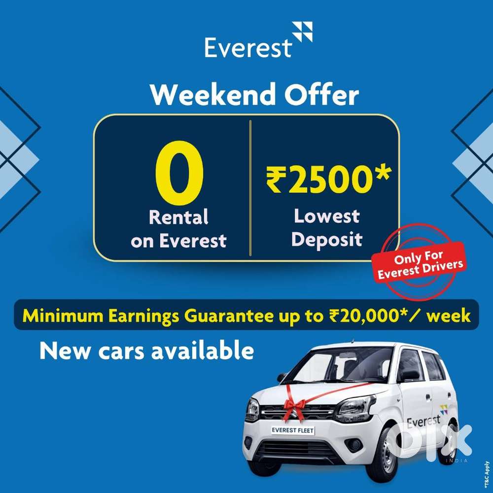 Everest Fleet Driver Job/Driver Wanted/Rapido Ola Uber/Car Leasing Cab