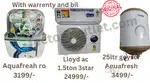 Geyser 25ltr five star with bil wholesale price 3year warrenty
