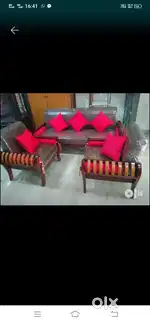 Brand New Fresh Sagwaan Wood Five Seater Sofa Free Home Delivery