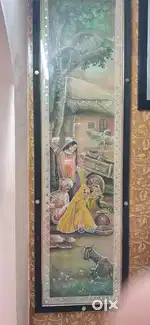 Kachhi mudwork with glass frame