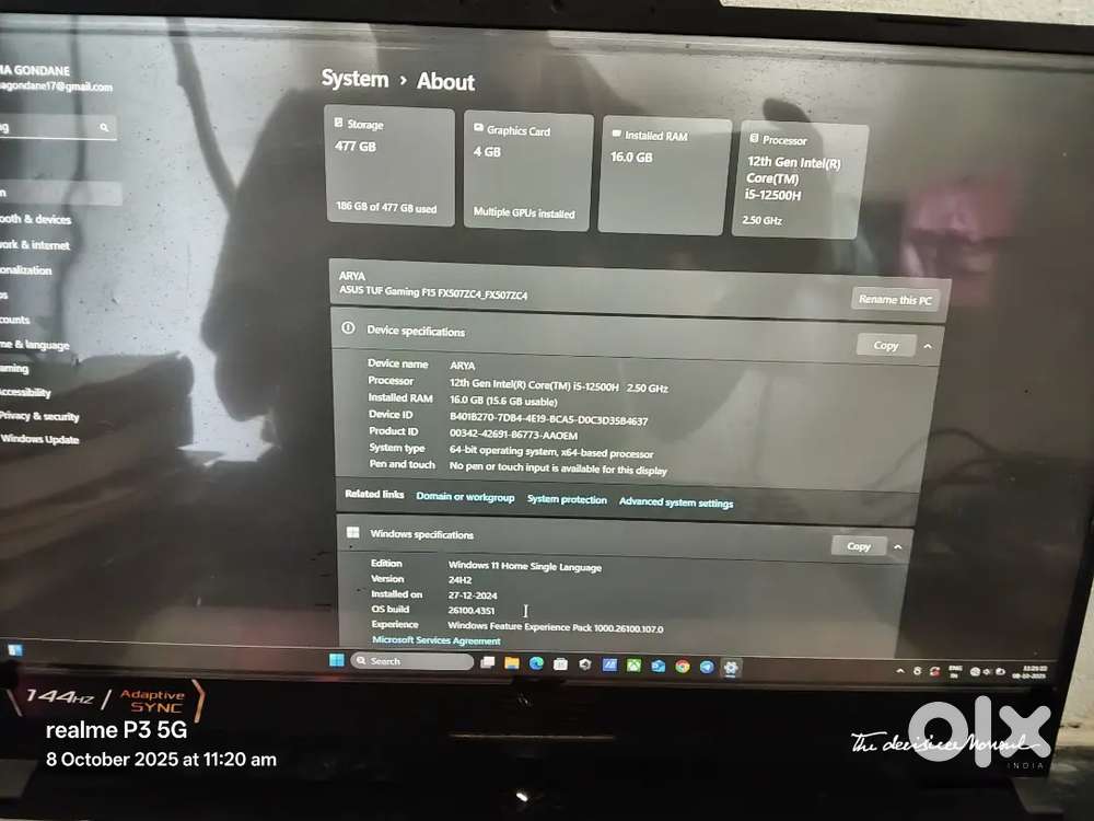Asus Tuf gaming F15 in excellent condition