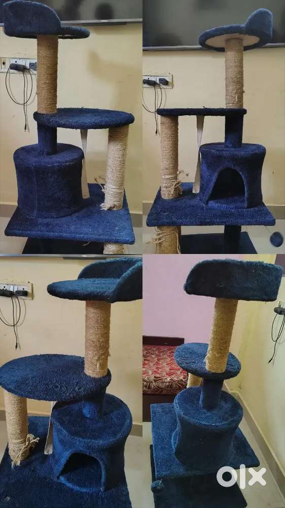 Cat tree with scratch post