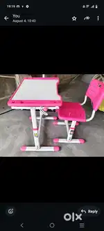 Kids study table & chair height adjustable