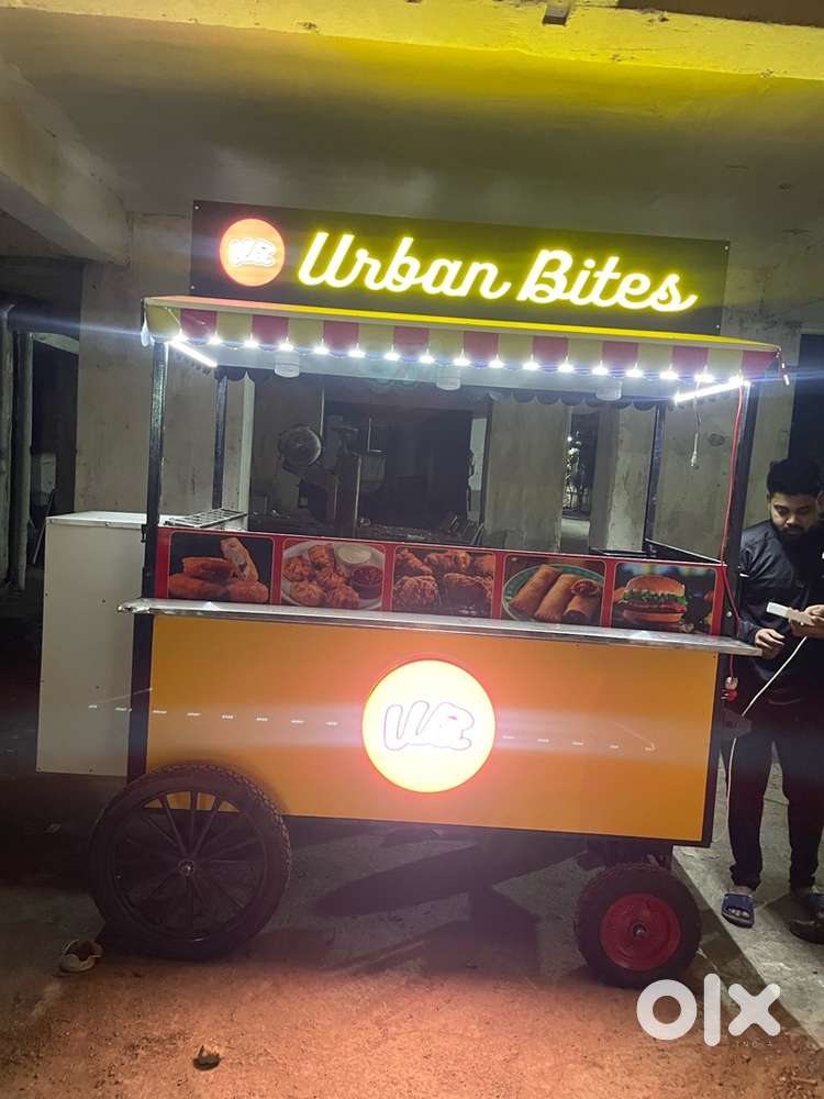 Bike pulling food cart