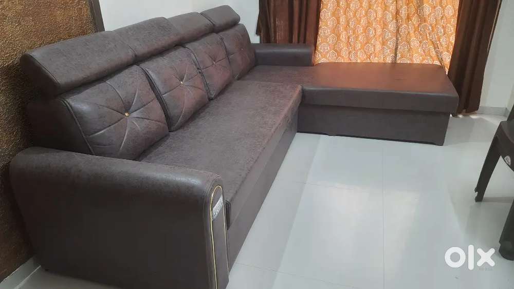 L shaped sofa cum bed with storage