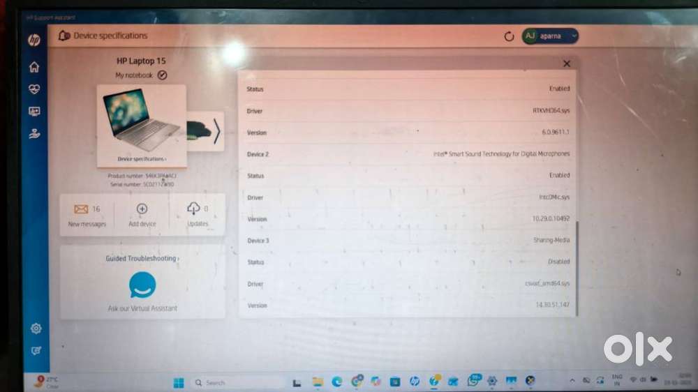 HP Laptop ,Operating Sys is windows 11,
