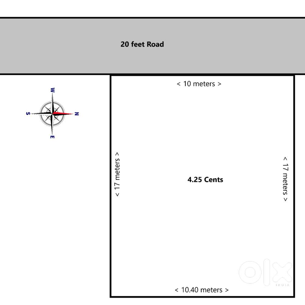 4.25 Cents Land near Karambar, Bajpe.
