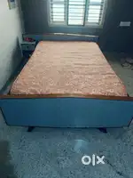 Queen sized Teak wood cot with bed