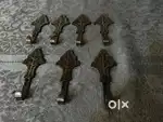 Antique pure brass solid heavy wall cloths hangers set