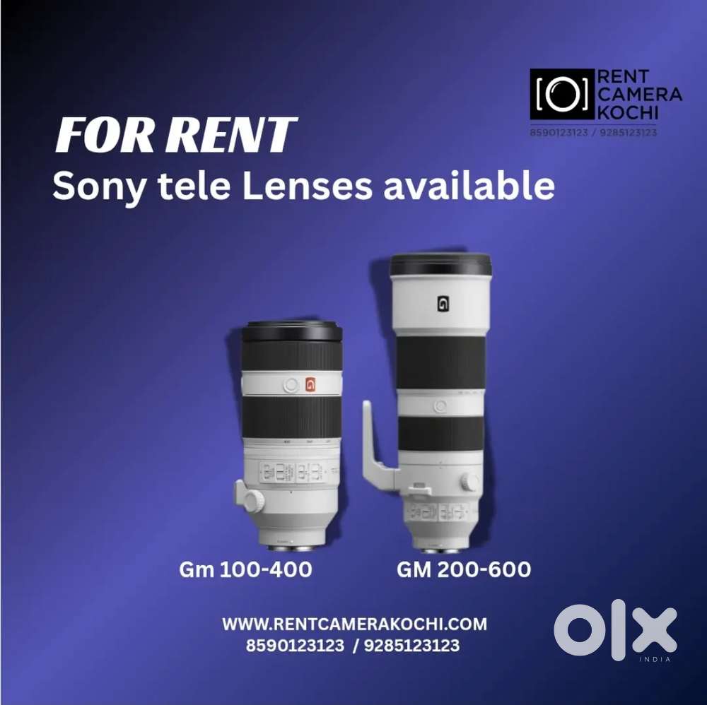 Sony Gm tele Lenses for rent - G 200-600, GM 100-400, ) for rent