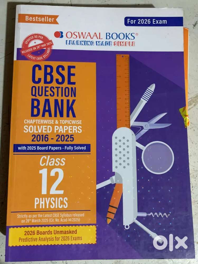 Oswal Cbse pyq and question bank Physics, Chemistry and English
