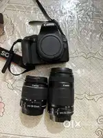Canon 1500d DSLR with kit lenses EFS 18-5mm and EFS 55-250mm