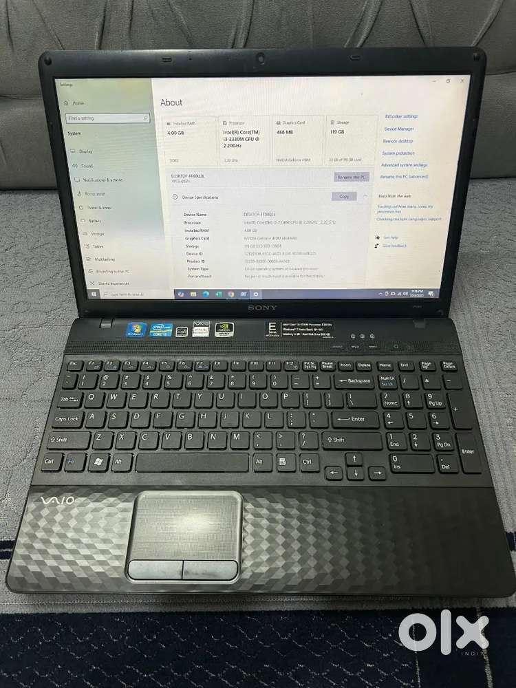 Sony vaio i3 2nd Generation
4gb Ram