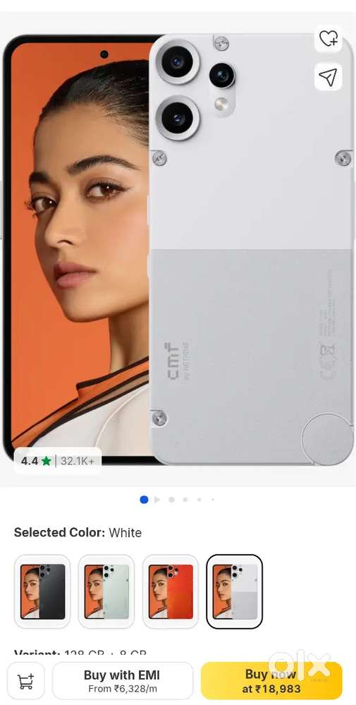 CMF Phone 2 Pro White colour