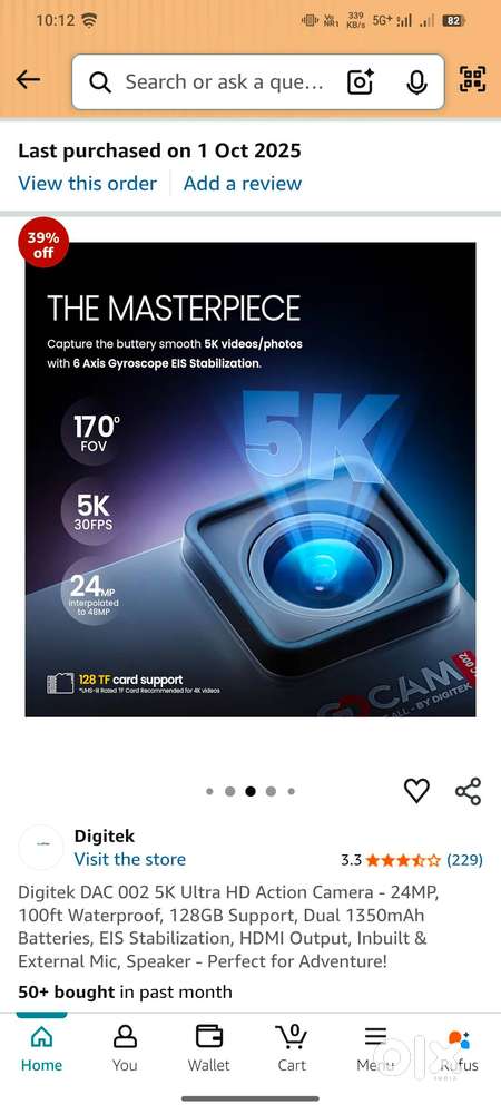 Digitek DAC 002 5K Ultra HD Action Camera - 24MP