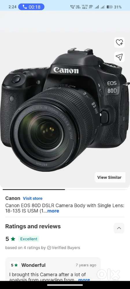 Canon 80 d  18 135 lens ,1 ta 5600 d o bikri ache