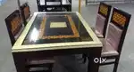 4 seater dining table with Glass top