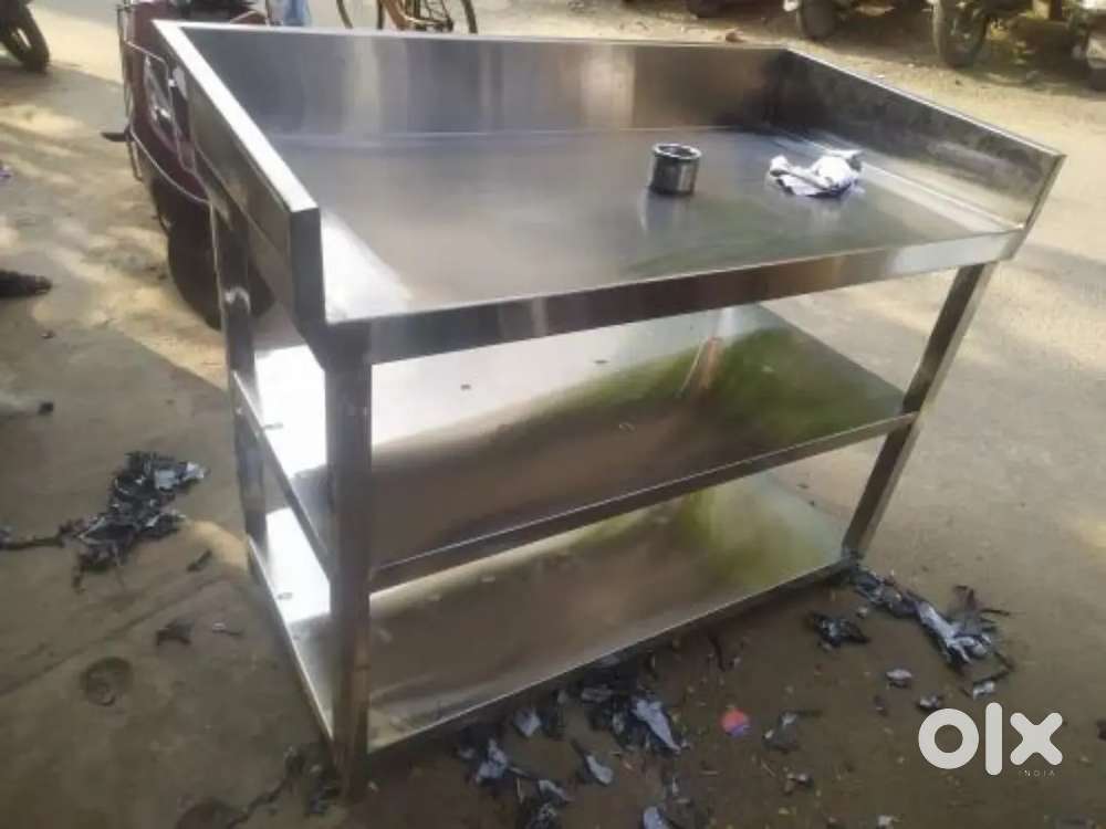 Stainless Steel Commercial Table with 2 Shelves – Heavy Duty