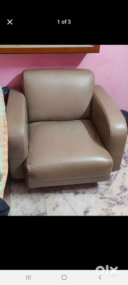 Single leather sofa