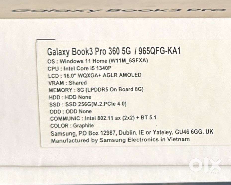 New Not used. Imported samsung galaxy book 3 pro 360 i5 ssd 256. 8gb