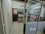 Aluminium partition with sliding door