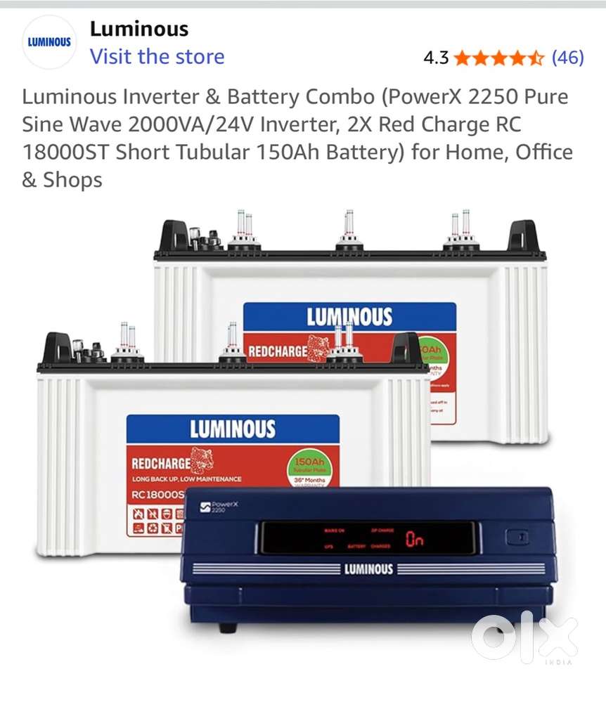 Inverter luminous double battery