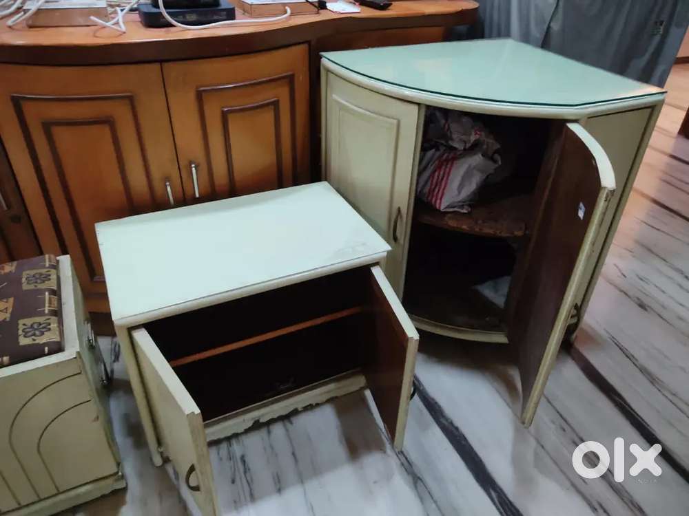 Cupboards, bed mattress and computer table