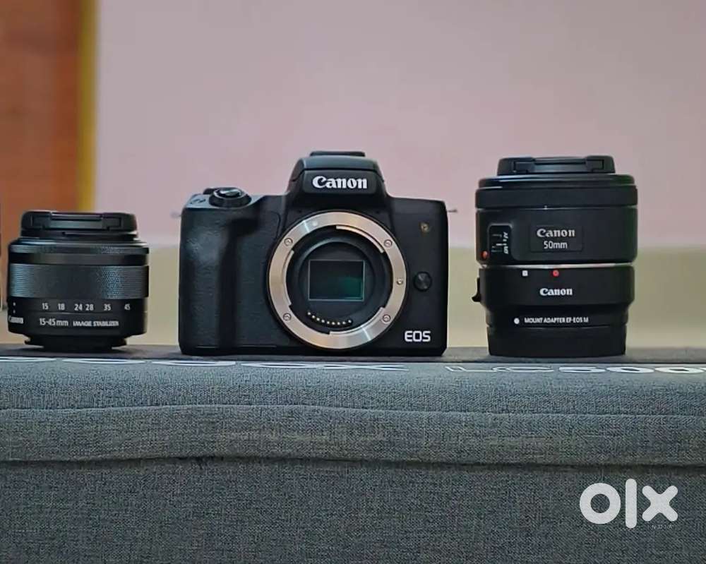 Canon m50markii kit lens &50mm with adaptor