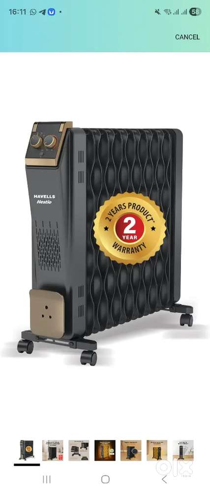 Havells 13 Fin Oil Heater  Brand New 

Bill & Box

 Hardly Used