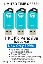 Hp New 128gb pendrive 3pice