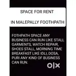 Stall space rent at foothpath