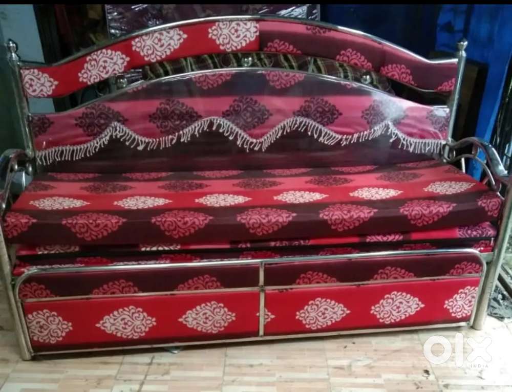 Stainless steel sofa cum bed NEW