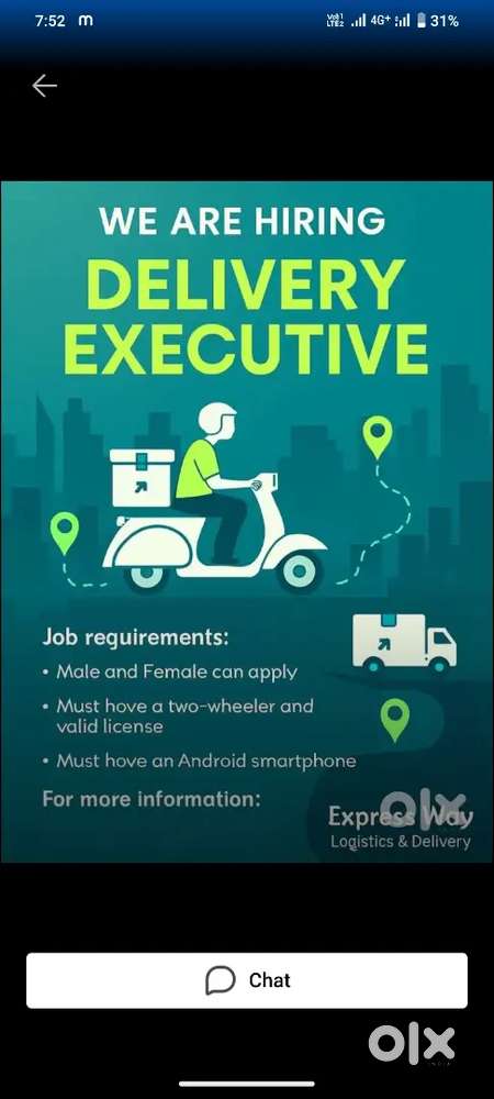 Hiring delivery executive (male/female) URGENT REQUIRED