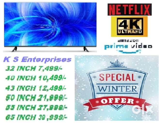 55 inch smart QLED @ 27999/- only with Bluetooth,inbuilt voice command