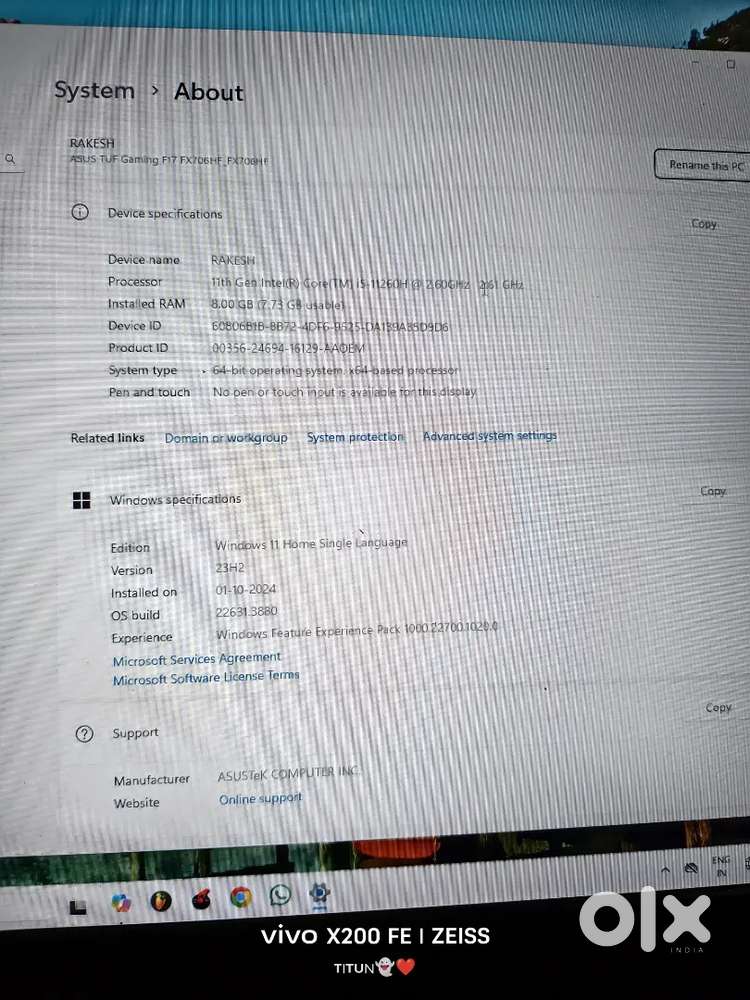 ASUS TUF  F17 Intel Core i5 11th Gen 8 GB/512 GB/4 GB RTX 2050