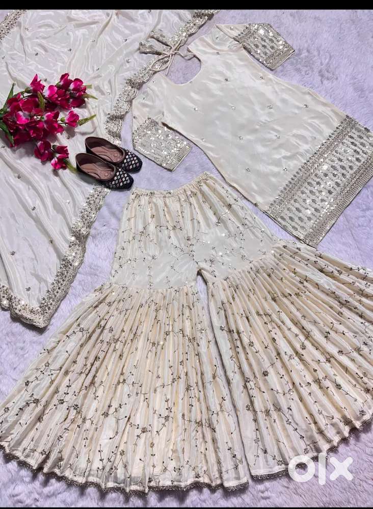 New georgette sharara set - never worn perfect for wedding (prayagraj)