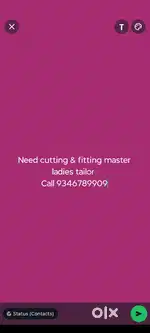 Want Ladies tailor master cutting & fitting
