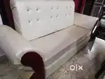 Sofa set of cream and maroon colours