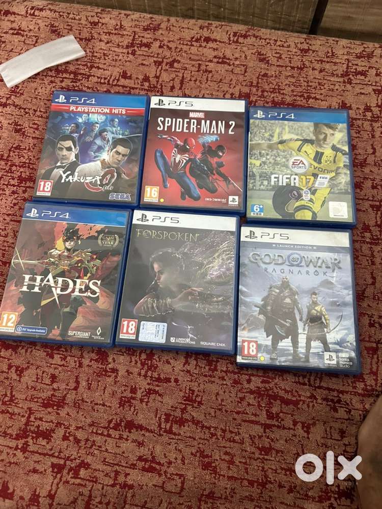 Spider-Man 2 , Yakuza 0, Hades, Forspoken, Fifa 17, god of war, ps5