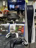 SONY PS5 CFI-1215A DISC EDITION 825GB 2 Remotes, Cords, 3 Games