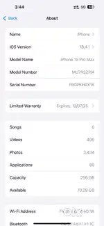 15 Pro Max 256gb and Oppo f27 Pro 8/256