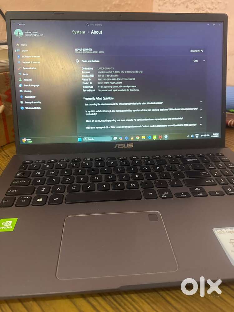 Asus i5 500gb SSD 8gb RAM laptop with 2gb nvidia graphic card