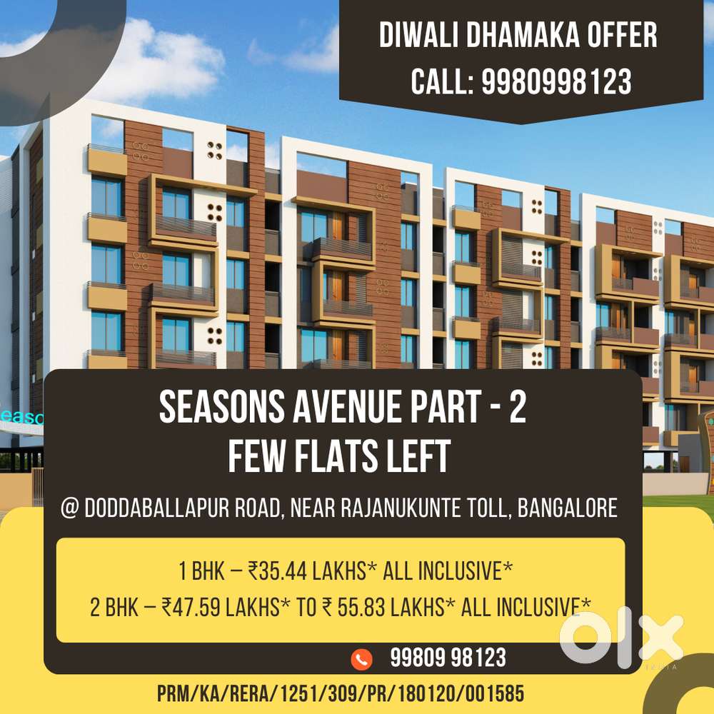DIWALI BIG OFFER 1&2 BHK FLATS FOR SALE AT DODDABALLAPUR ROAD