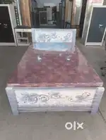 Steel box bed with mattress