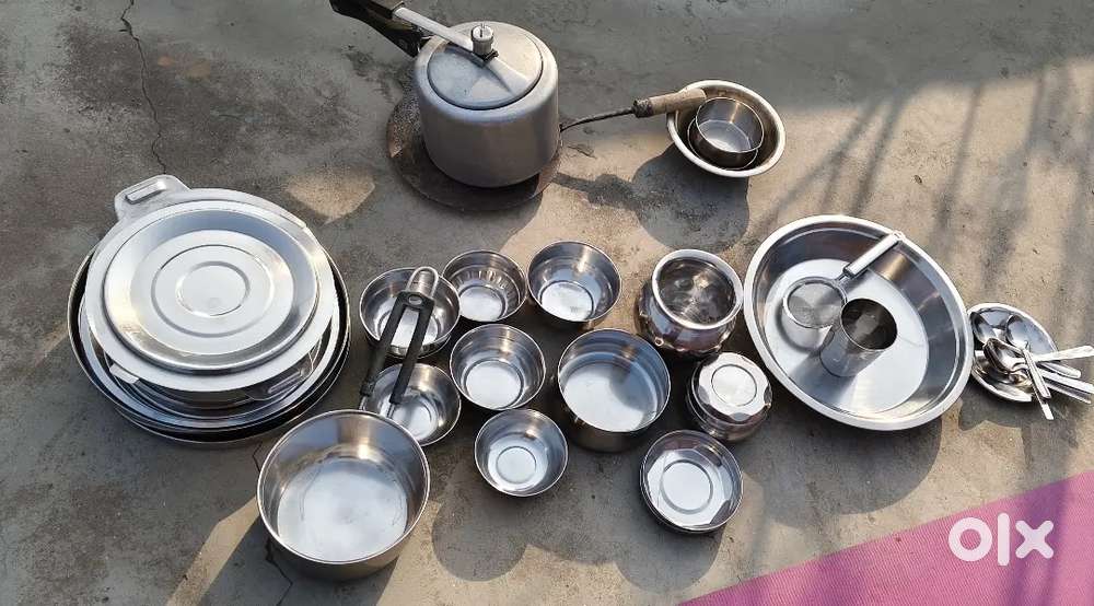 किचन बर्तन प्योर स्टील बिना टूटे फूटे,utensils used in the home