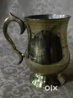 Antique pure brass solid heavy milk mug
