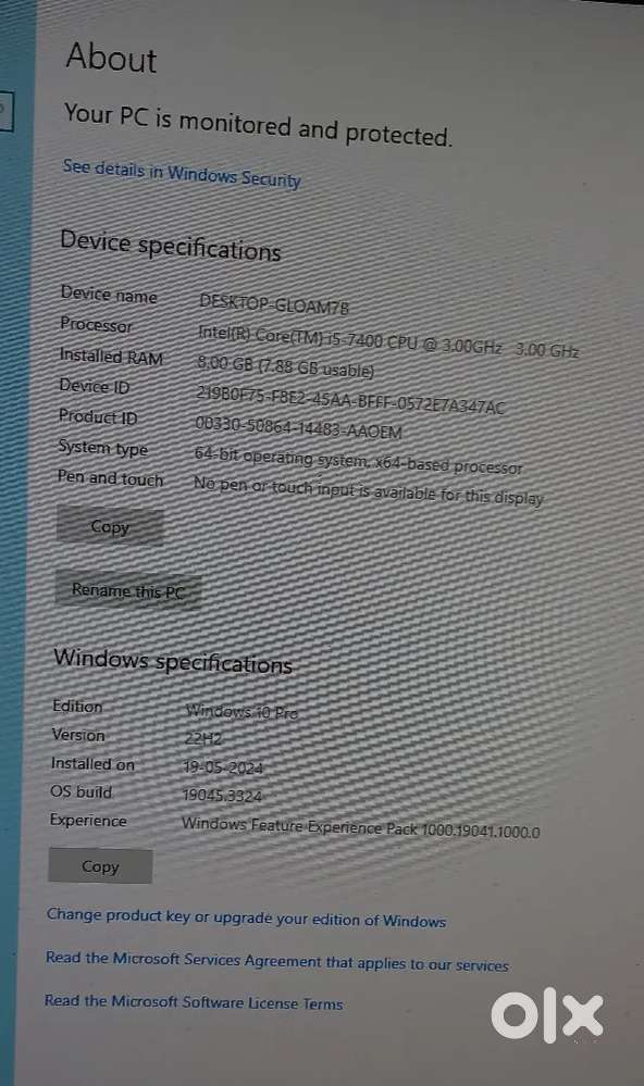HP Elitedesk i5 Desktop with 21.5 LED Monitor and keyboard, Mouse