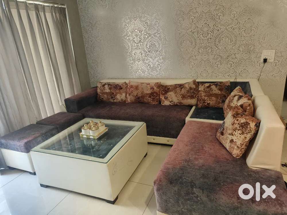 L Shape Sofa Set with Centre Table