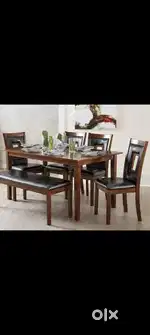 4 seater dining table with bench included available