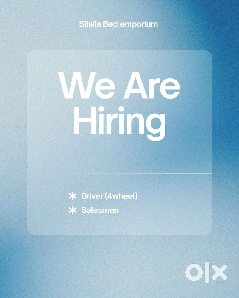 Urgently needed 4 wheel driver and salesman